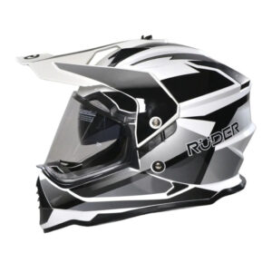 CASCO ADVENTURE RUDER MAXIM SUPREME BRILLO GRIS/NEGRO
