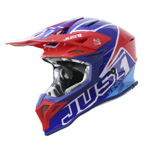 CASCO ENDURO/CROSS JUST ONE J39 THRUSTER BLUE/WHITE/RED