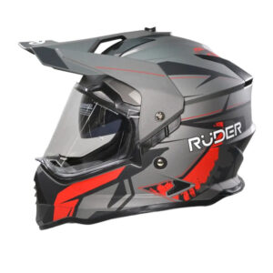 CASCO ADVENTURE RUDER MAXIM ROCK MATE ROJO/GRIS/NEGRO