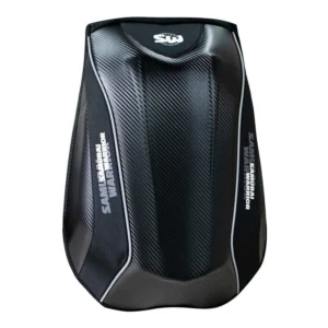 MOCHILA MOTO SAMURAI WARRIOR NEGRA IMPERMEABLE SEMI RIGIDA 32-49L PORTA CASCO