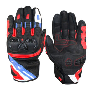 GUANTES PISTA CORTO VERANO SPEKTOR KR1 NEGRO/ROJO/BLANCO/AZUL