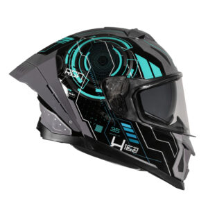 CASCO INTEGRAL DOBLE VISOR ORIGINE ETNA CYBERPUNK AZUL
